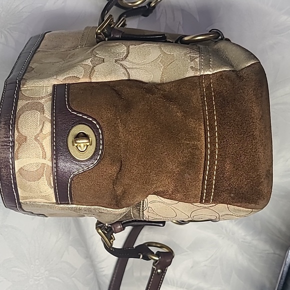 Coach Patchwork Patent Suede Signature C Jacquard Shopper Tote # F06Q-10388 - Picture 11 of 16